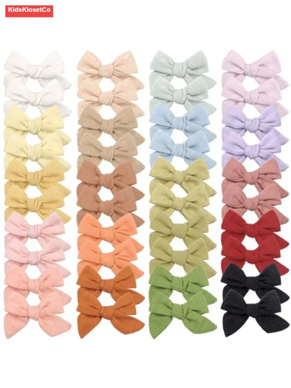 40 Pcs Linen Fabric Hair Bows Alligator Clips for Kids
